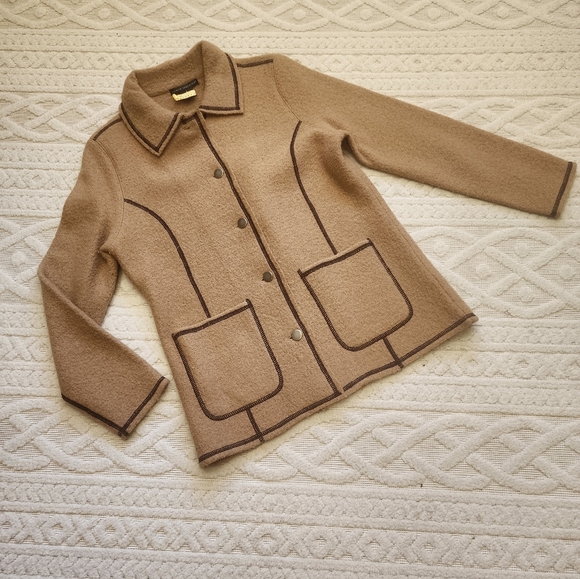 S Tan Boiled Wool Jacket - Picture 2 of 15